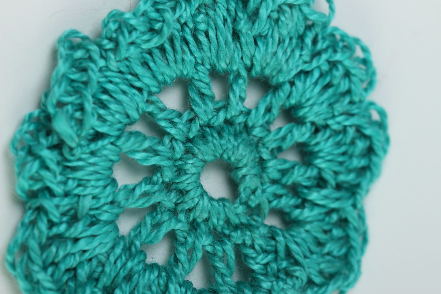 Fleur au tricot faite main Fourniture bijoux turquoise coton Loisirs créatifs photo 5