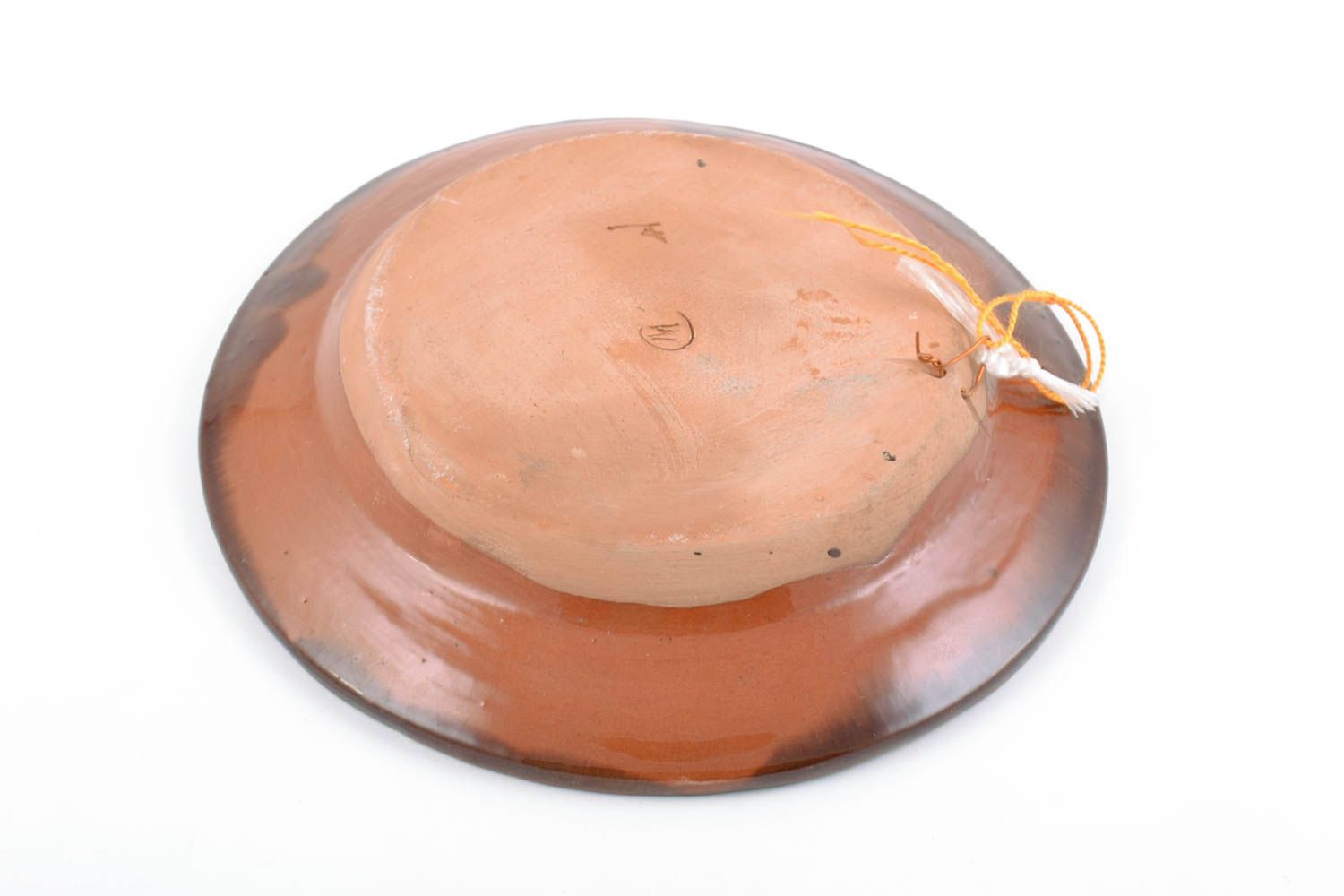 Авторская керамическая тарелка покрытая глазурью ручной работы с оленем фото 5