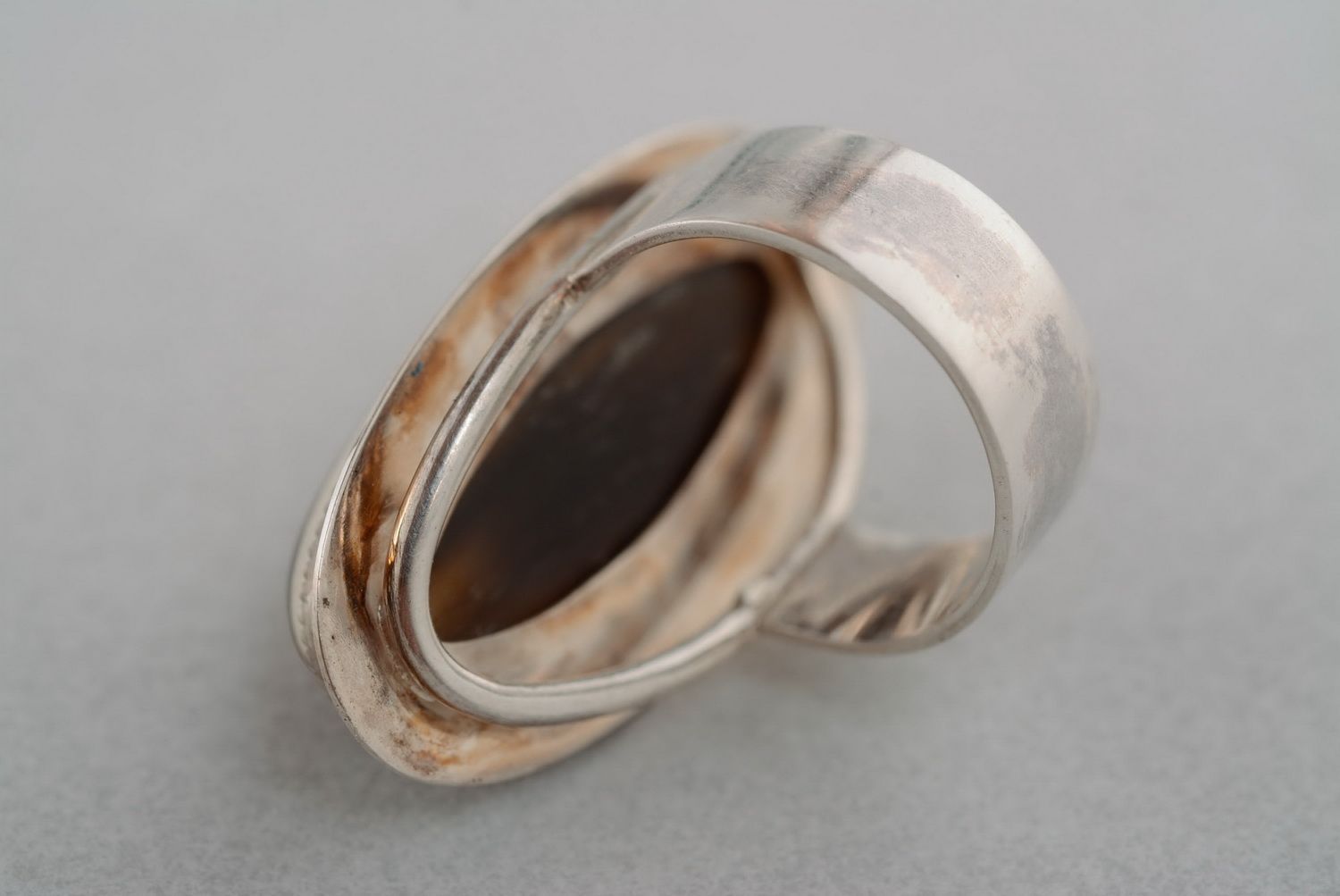 Ring aus Silber mit Kuhhorn foto 4