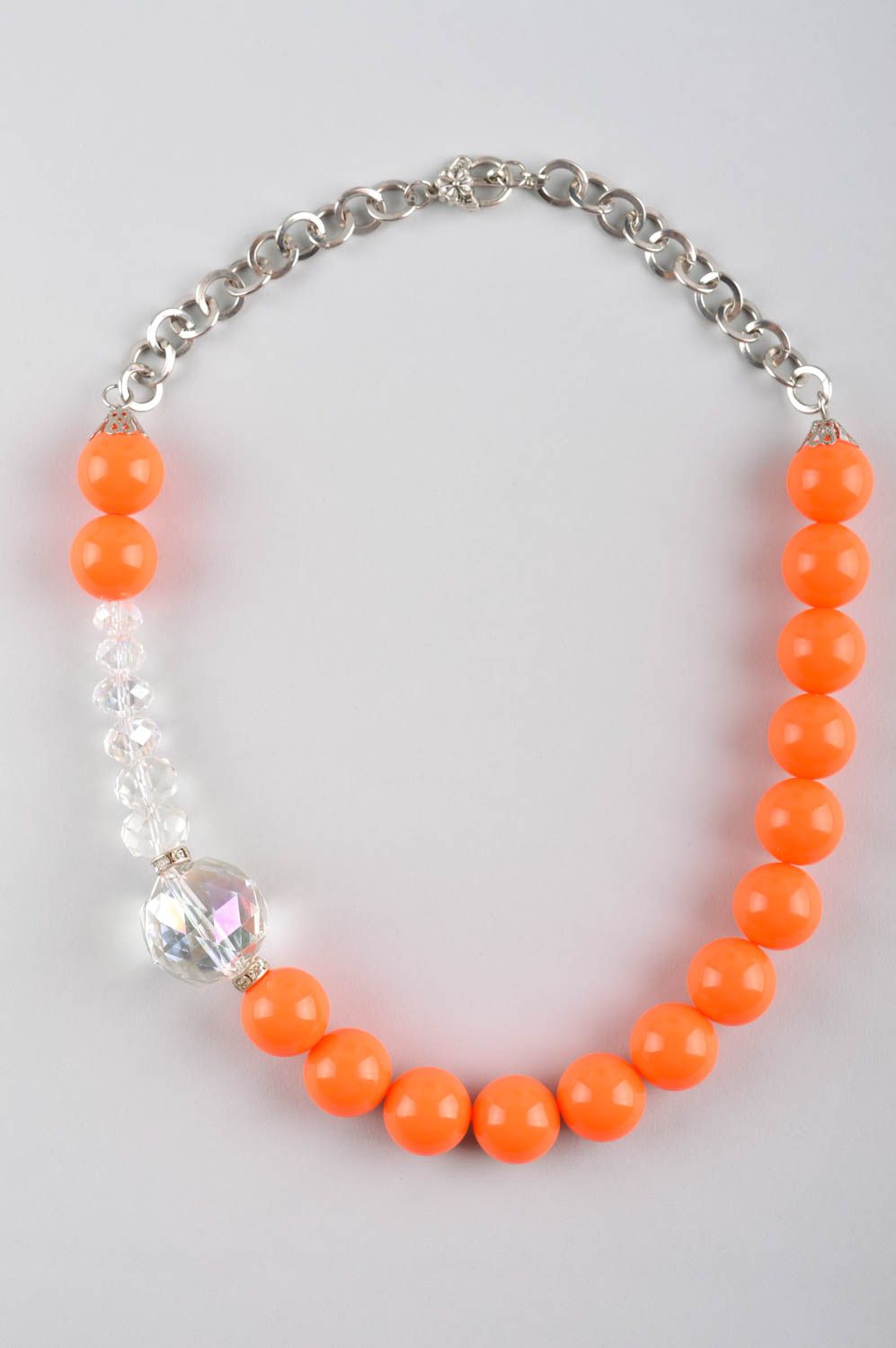 Collar artesanal con cuentas naranjas accesorio para mujer bisutería fina foto 2