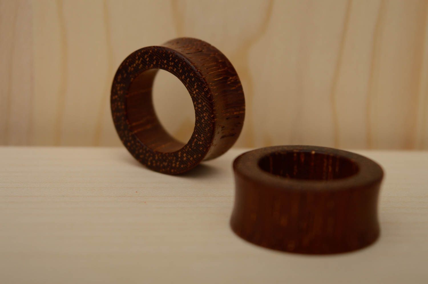Piercings tunnels faits main originaux en bois d'azobé accessoires de mode  photo 5