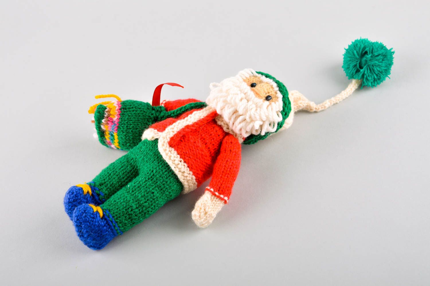 Подарок ребенку ручной работы мягкая игрушка Санта детская игрушка яркая фото 3