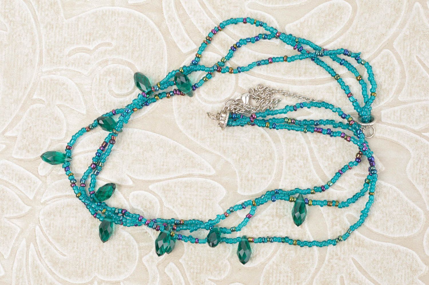 Handmade necklace designer jewelry beaded accessory gift ideas bead necklace photo 1