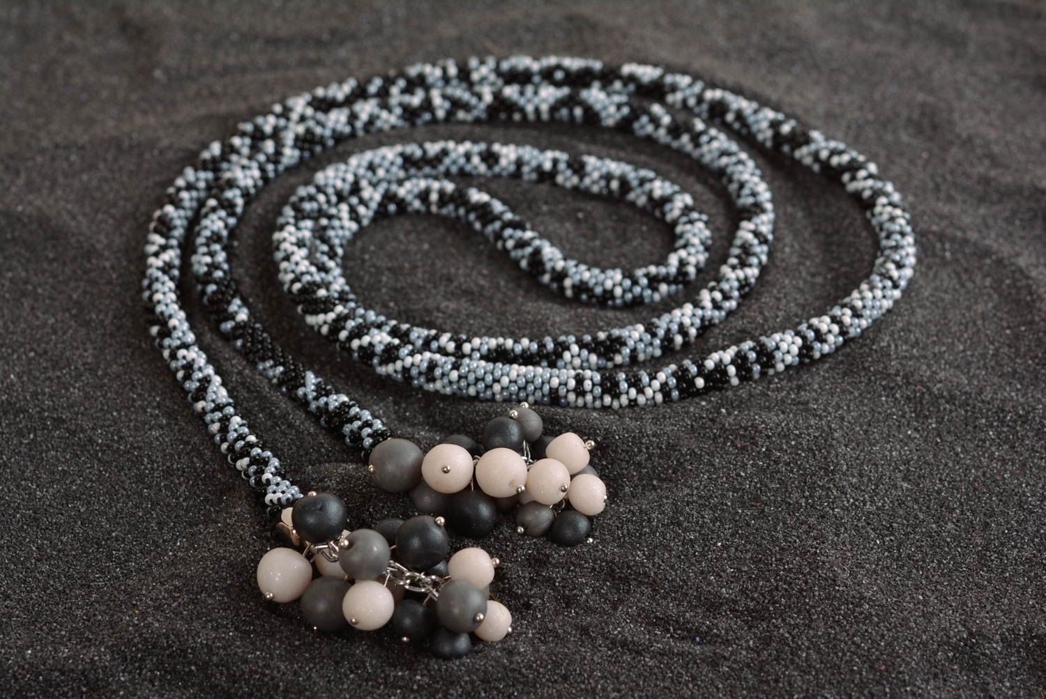 Beautiful handmade beaded necklace woven lariat necklace beadwork ideas photo 1