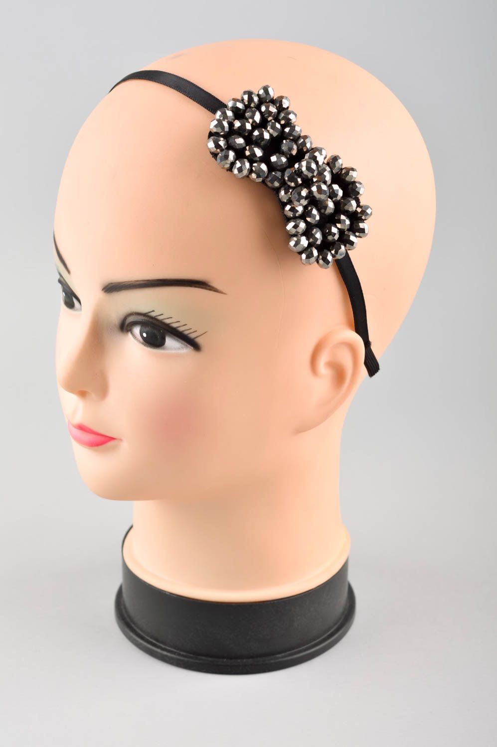 Unusual handmade accessory designer headband with bow stylish women present photo 1