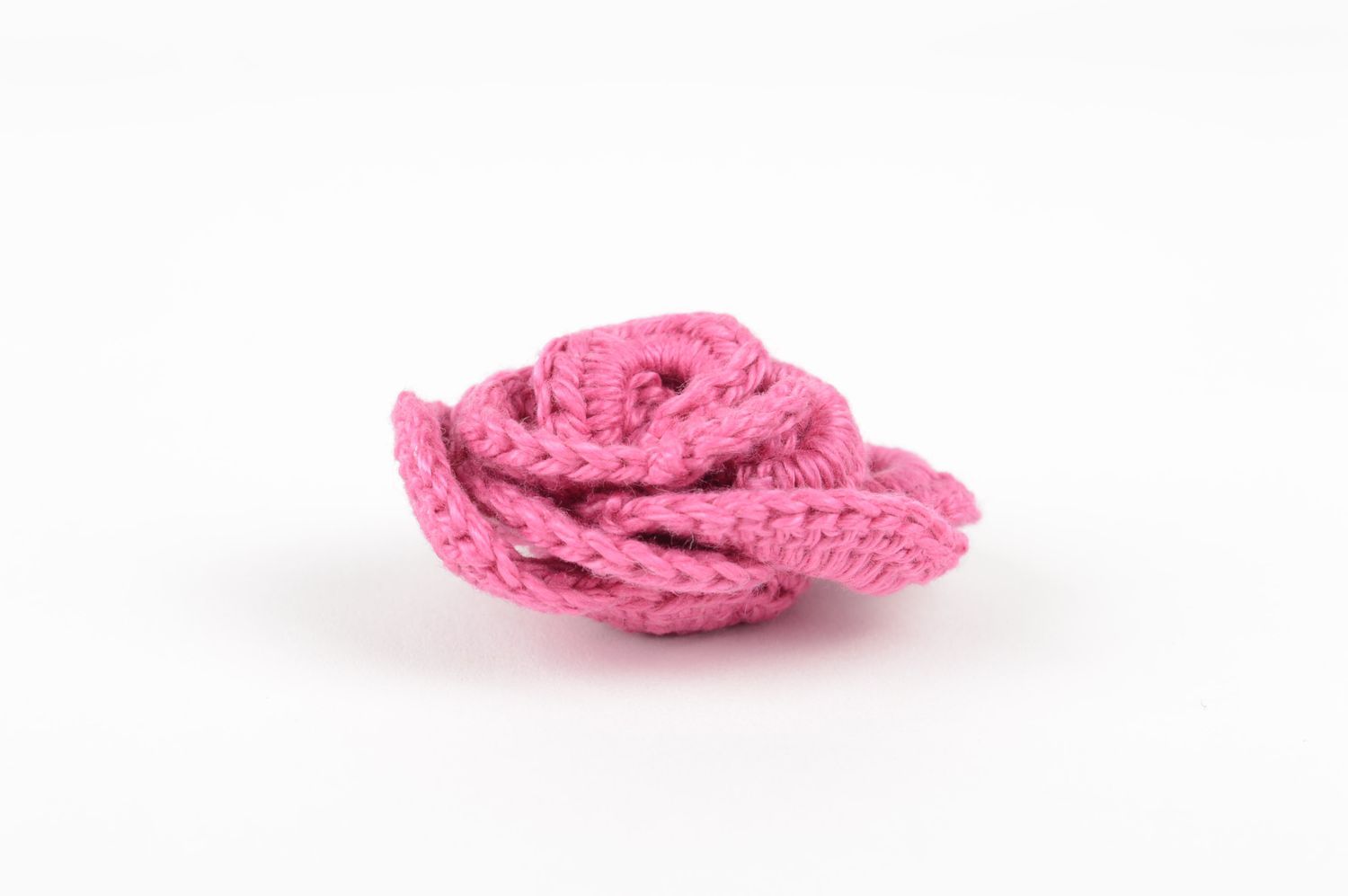 Fleur pour bijoux faite main Fourniture bijoux rose au crochet Loisirs créatifs photo 4