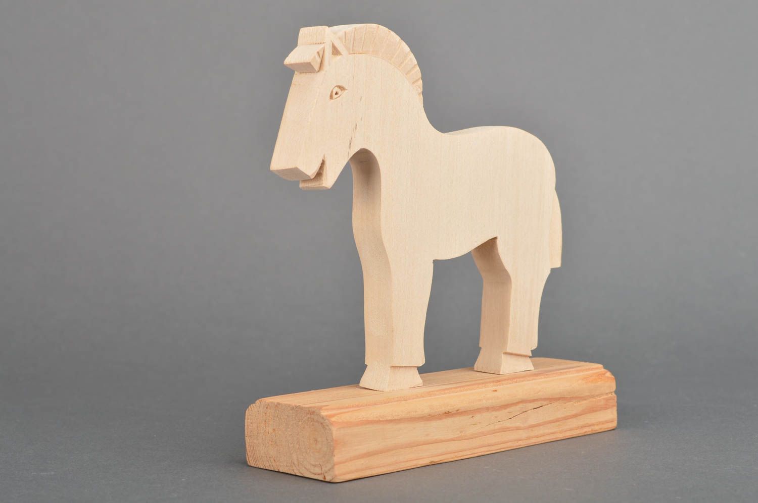 Natural carved designer cute beautiful unusual wooden toy in shape of horse photo 3