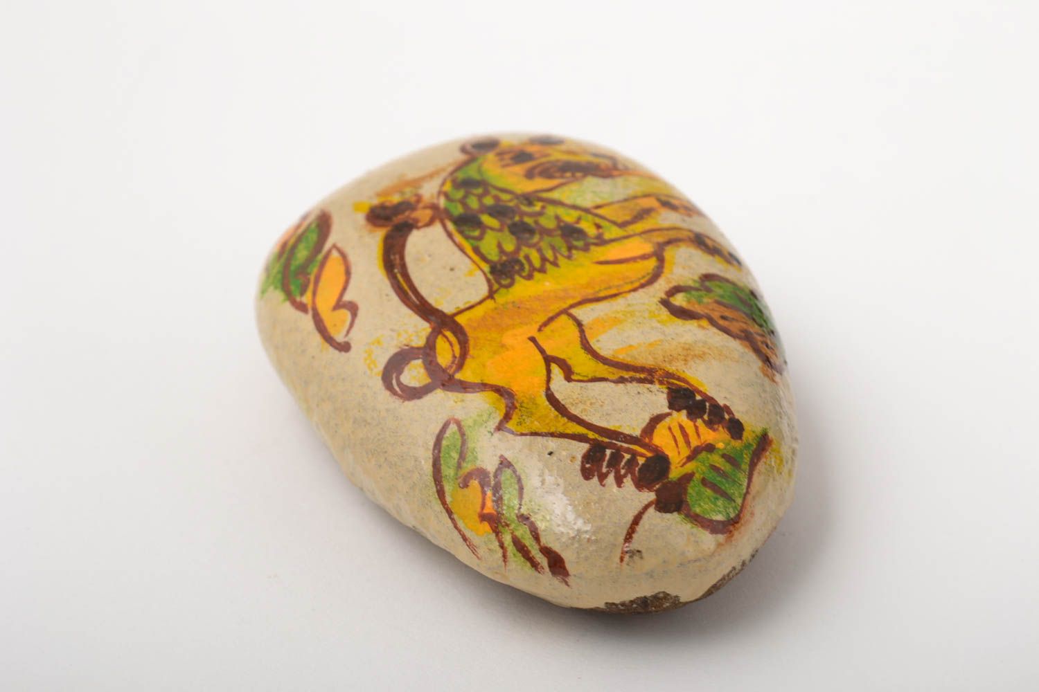 Раскрашенный камень ручной работы декор для дома лев морской камень стильный фото 3