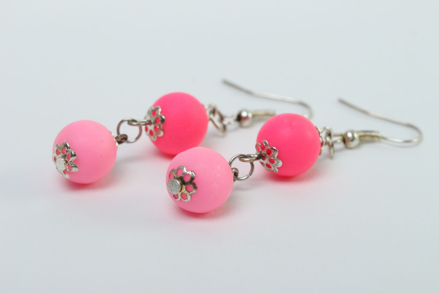 Handmade designer earrings beautiful pink earrings stylish accessory gift photo 3