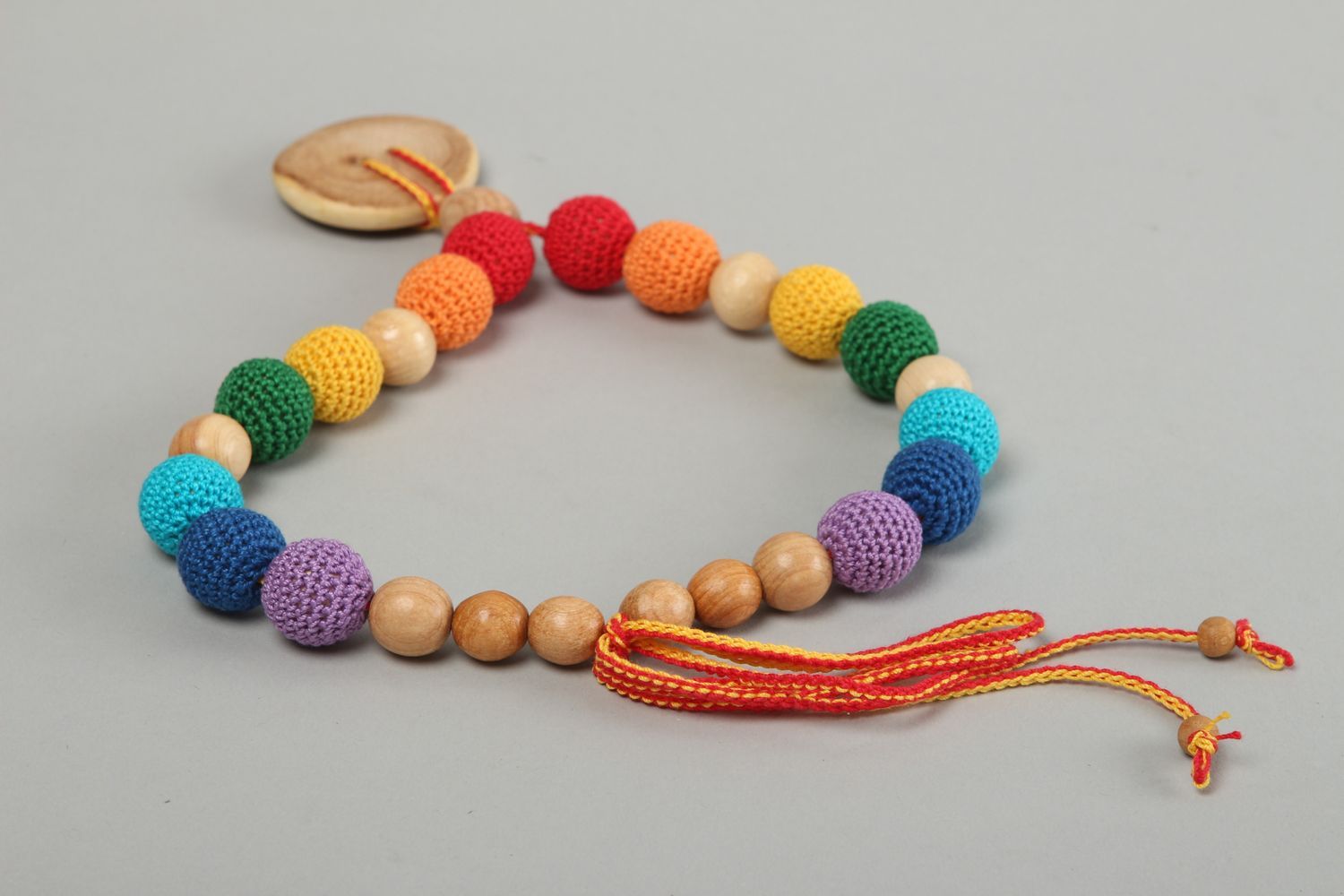 Beautiful handmade crochet bead necklace babywearing necklace jewelry designs photo 4