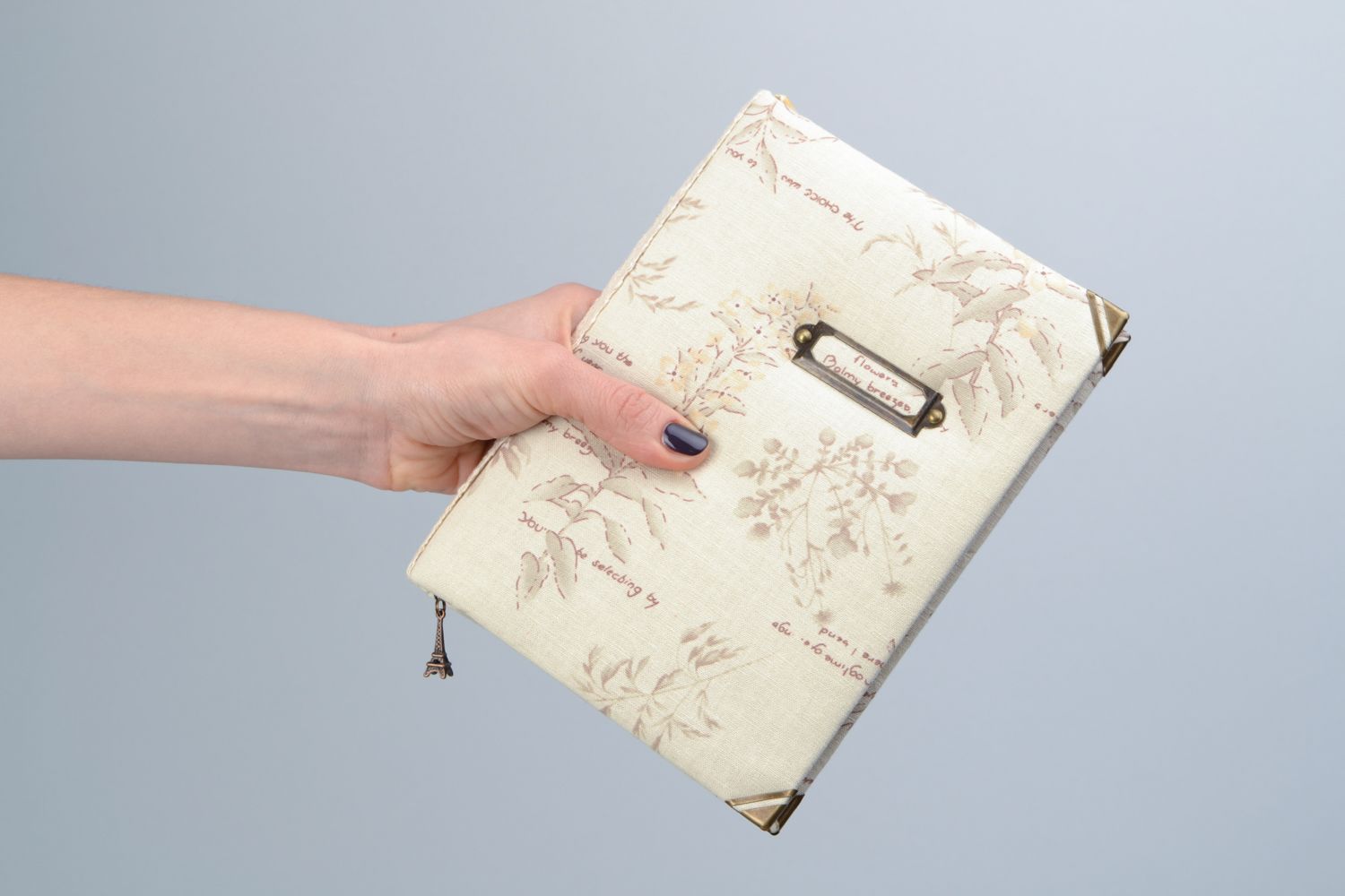 Notebook with fabric cover in vintage style photo 2