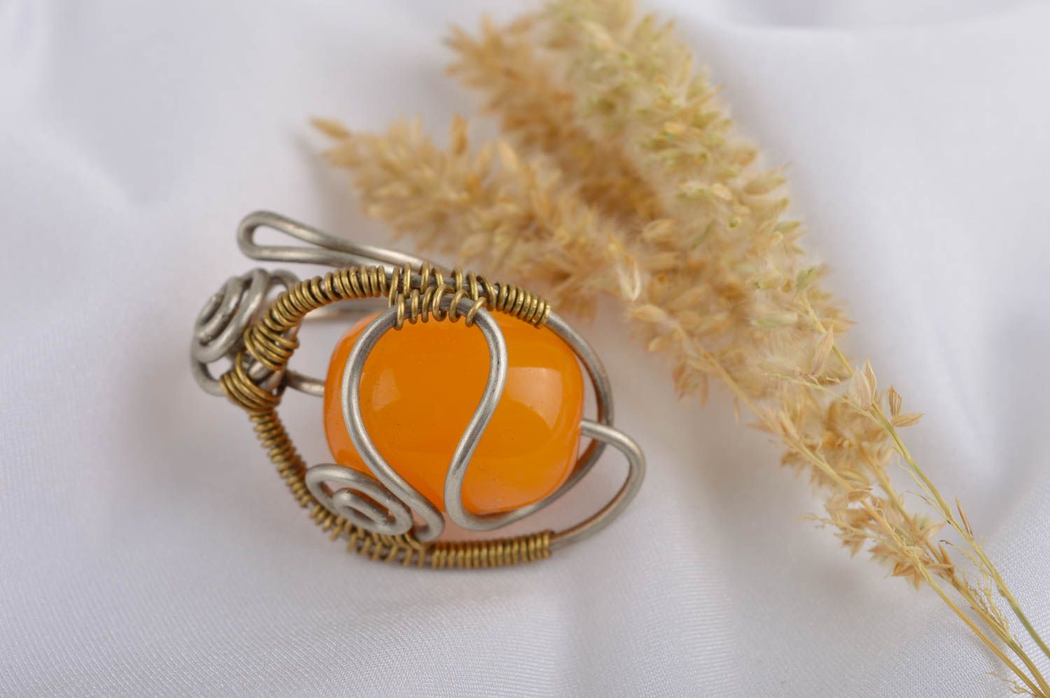 Handmade Metall Ring mit Stein Damen Modeschmuck modisches Accessoire foto 1