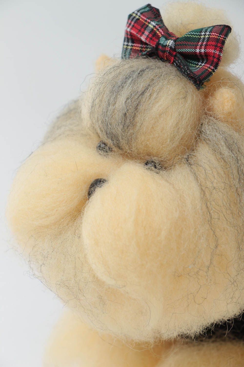 Nice children's handmade felted wool toy dog Yorkshire terrier photo 3