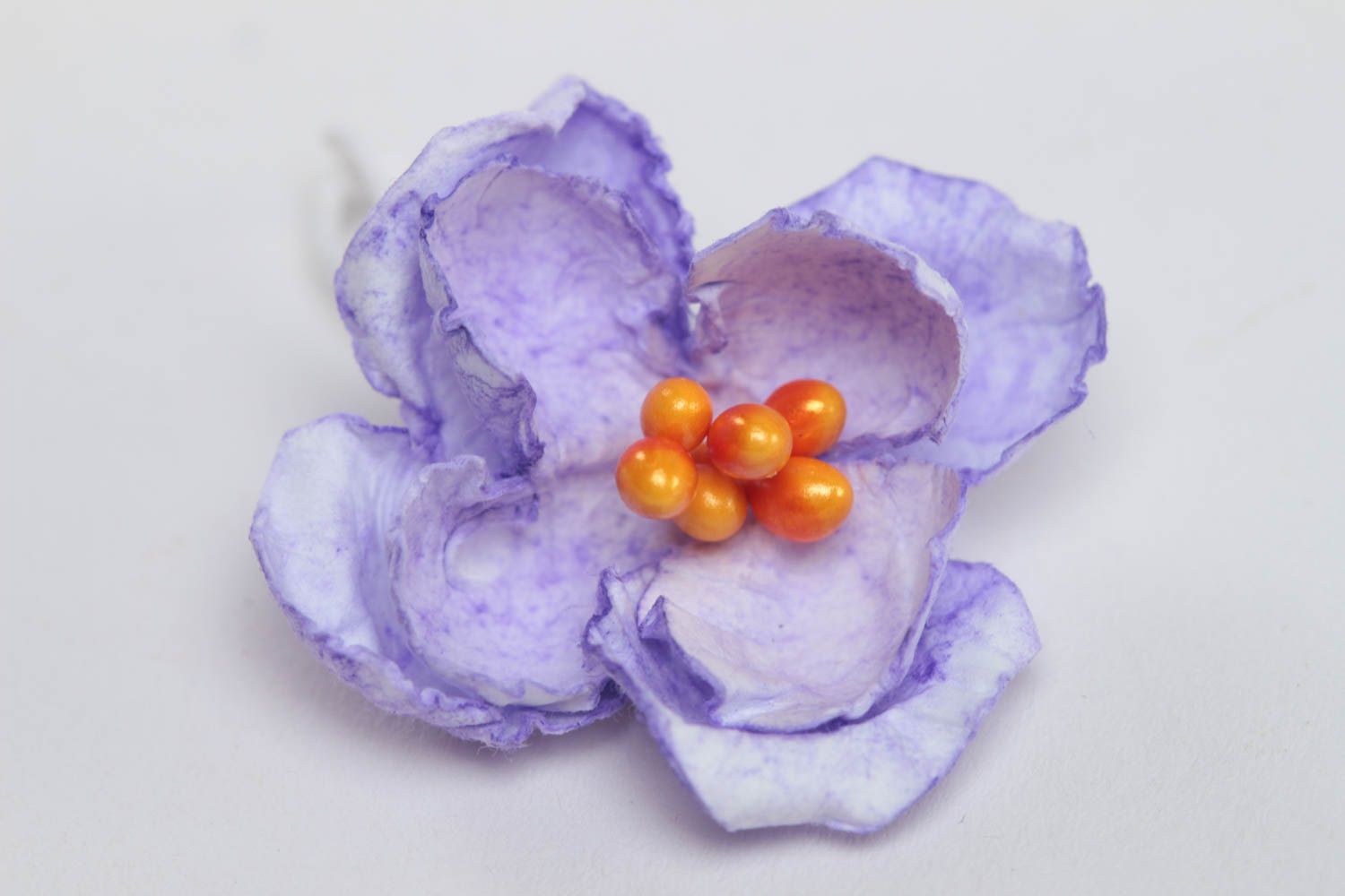 Бумажный цветок скрапбукинг для декора открыток фиолетовый ручной работы фото 3