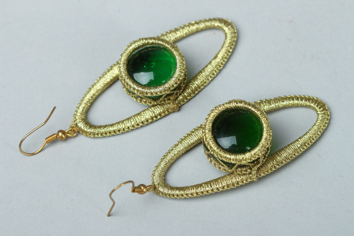 Unusual glass earrings photo 1