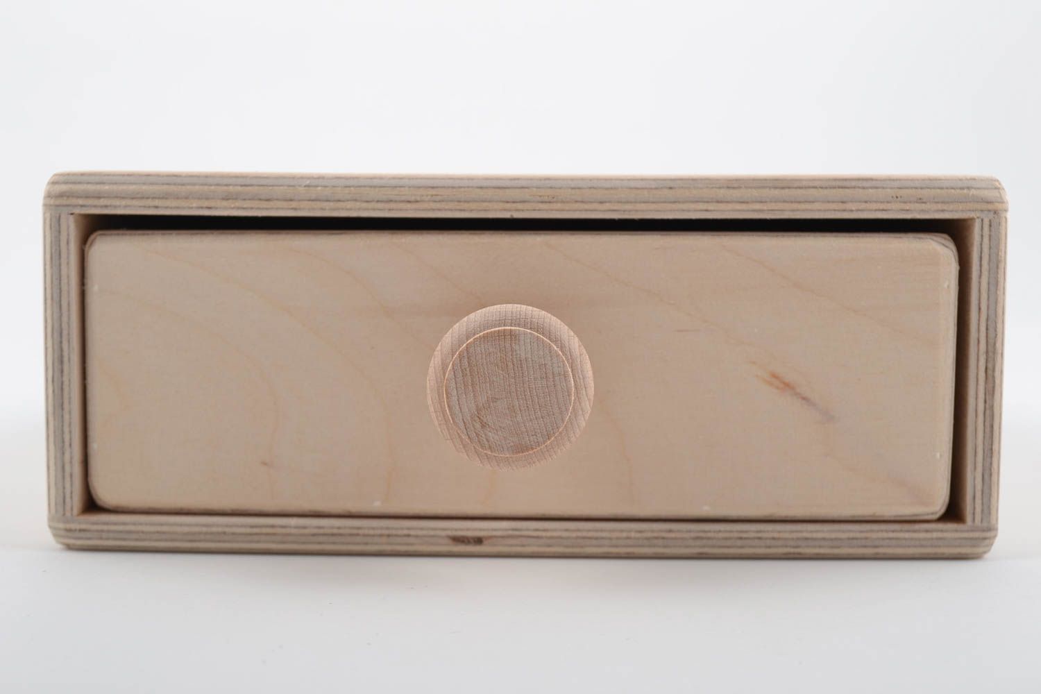 Boîte tiroir en bois brut clair faite main à décorer et peindre soi-même photo 2