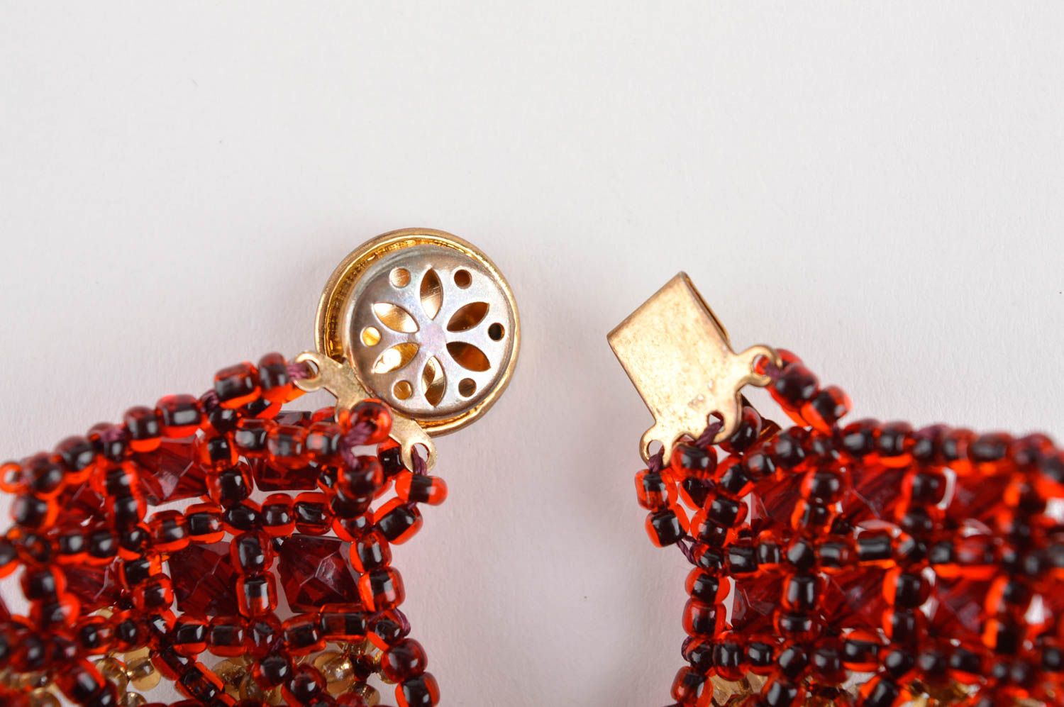 Handmade Designer Schmuck Frauen Accessoire rotes Damen Armband aus Glasperlen foto 5