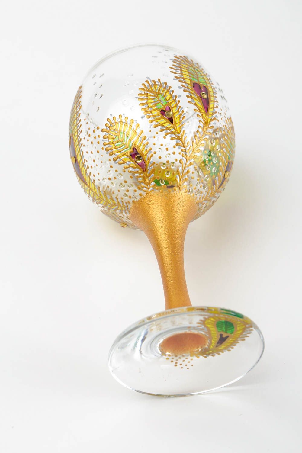 Handmade wine glass painted designer glass stylish ware unusual present photo 5