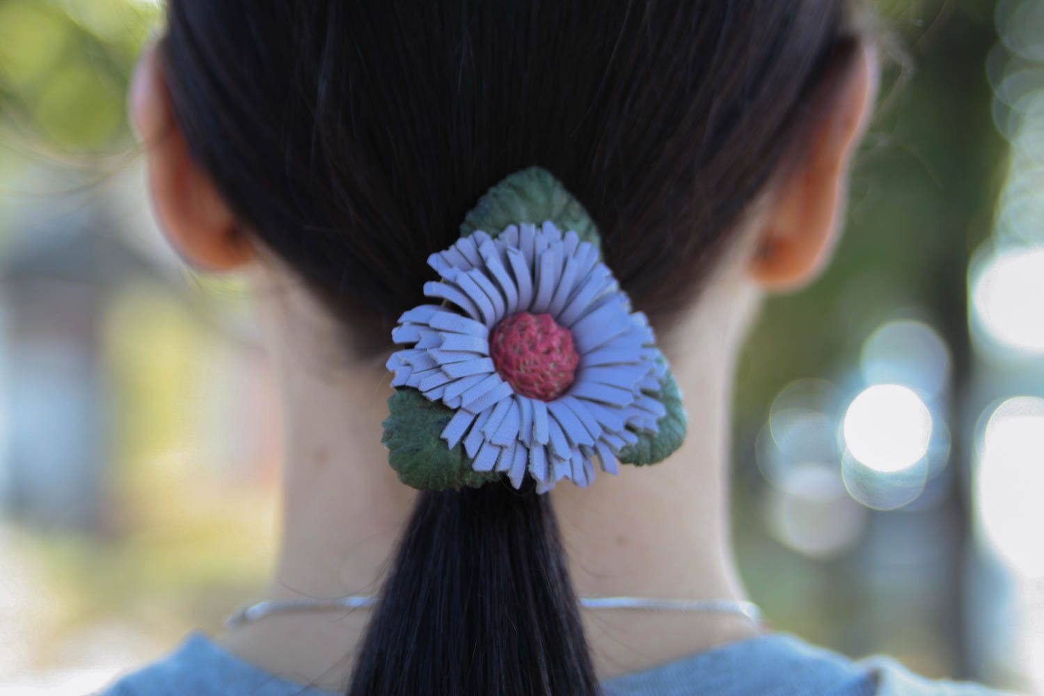 Handmade hair tie hair accessories leather accessories hair ornaments cool gifts photo 2