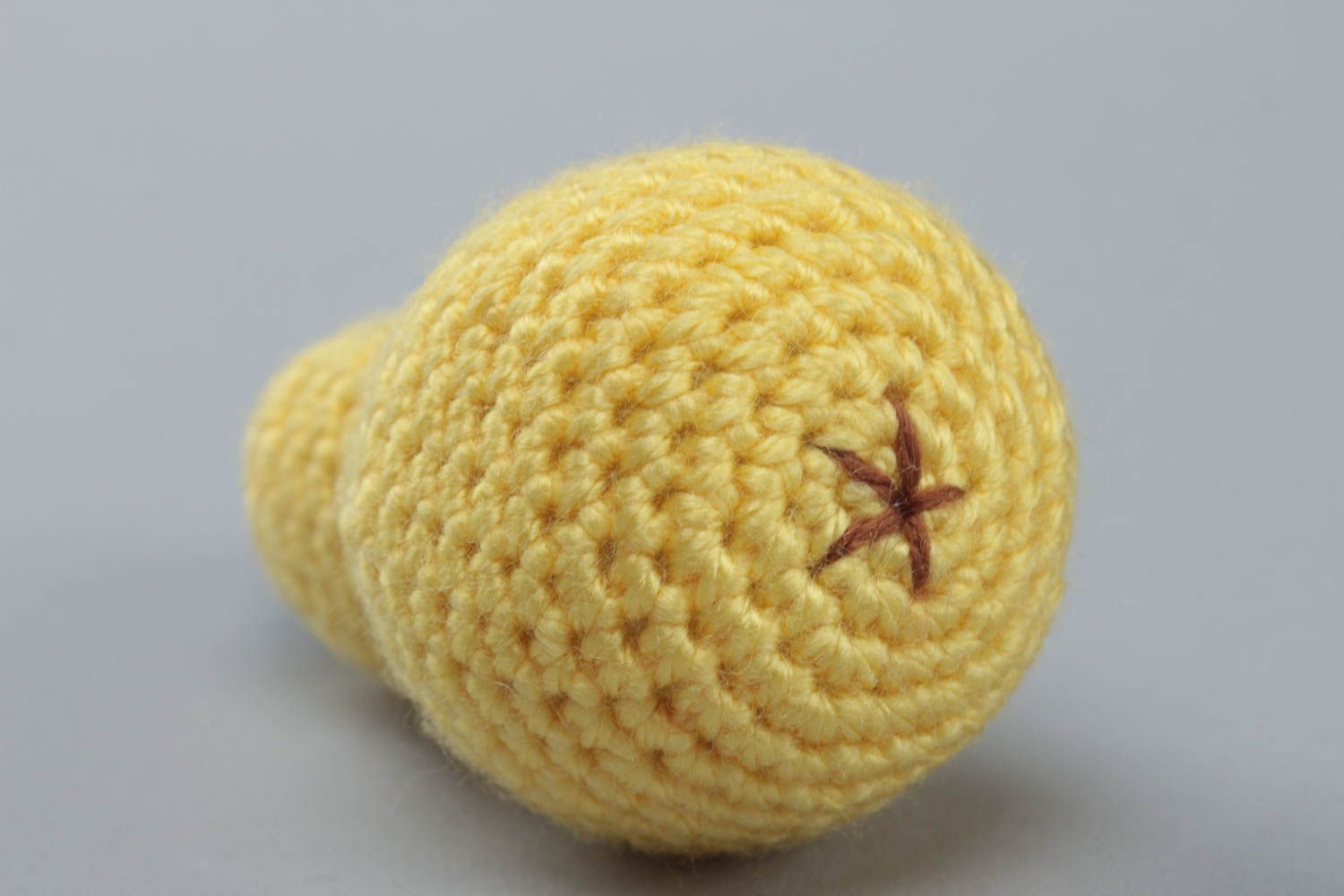 Handmade soft toy pear crocheted of acrylic threads for kids and interior decor photo 3