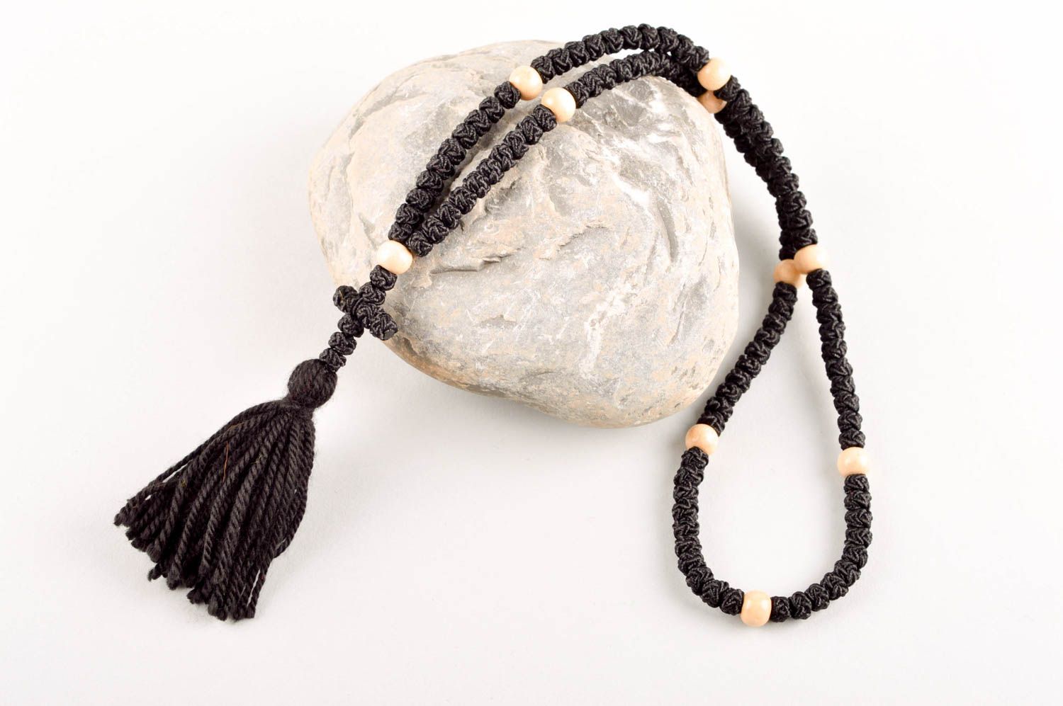 Kette Rosenkranz handmade Gebetskette Christen Perlenkette Christ mit 100 Knoten foto 1