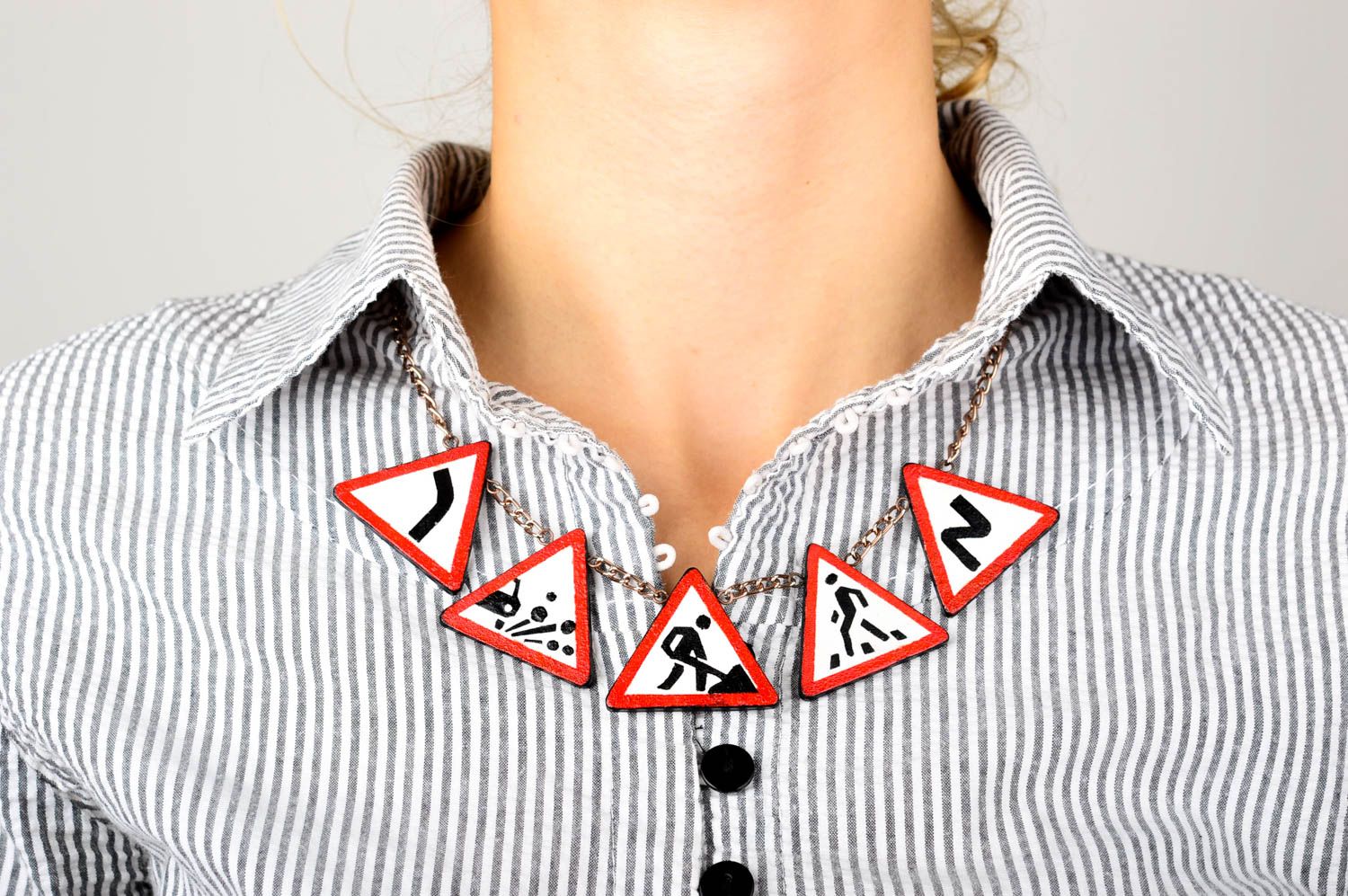 Holz Kettenanhänger handmade Halskette Holz Damen Schmuck Accessoire für Frauen foto 2