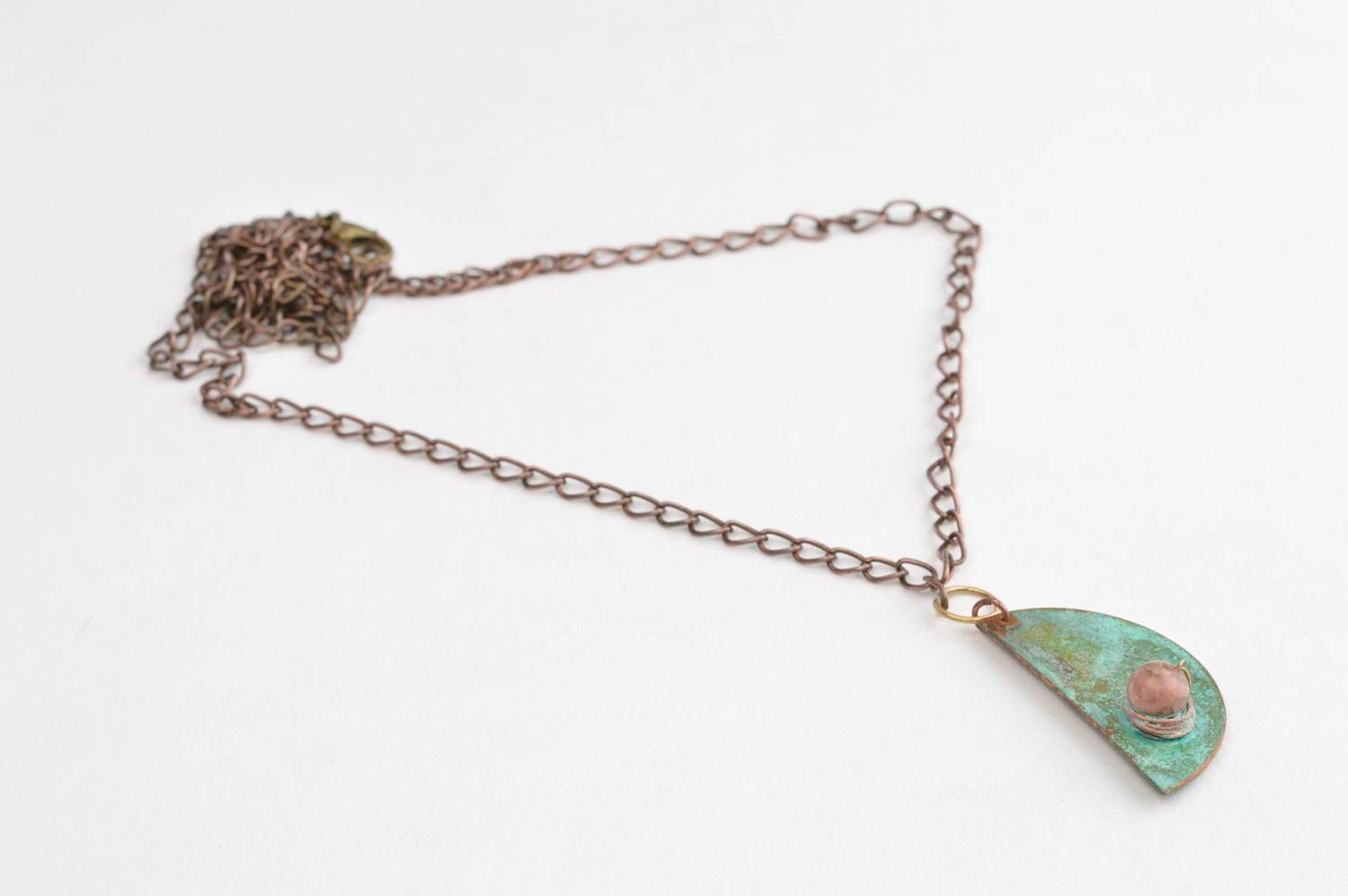 Handmade jewelry copper jewelry female pendant neck accessory unusual gift photo 3