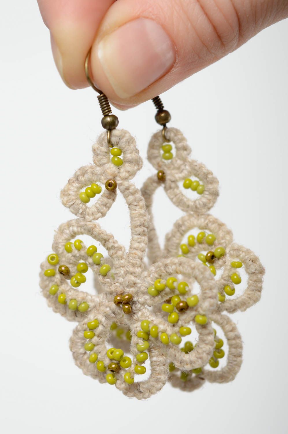 Homemade crochet earrings Clover photo 4