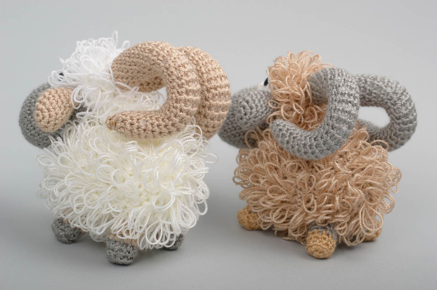 Peluches moutons Jouets faits main au crochet 2 pièces Cadeau pour enfant photo 3