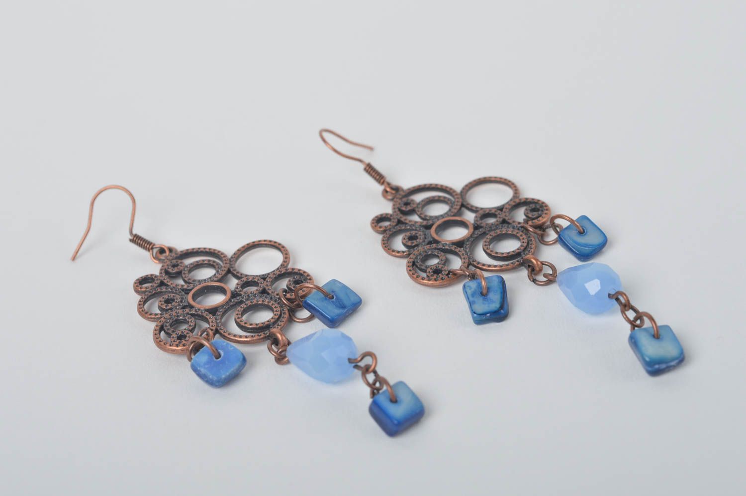 Beautiful handmade metal earrings stone earrings crystal earrings gifts for her photo 2