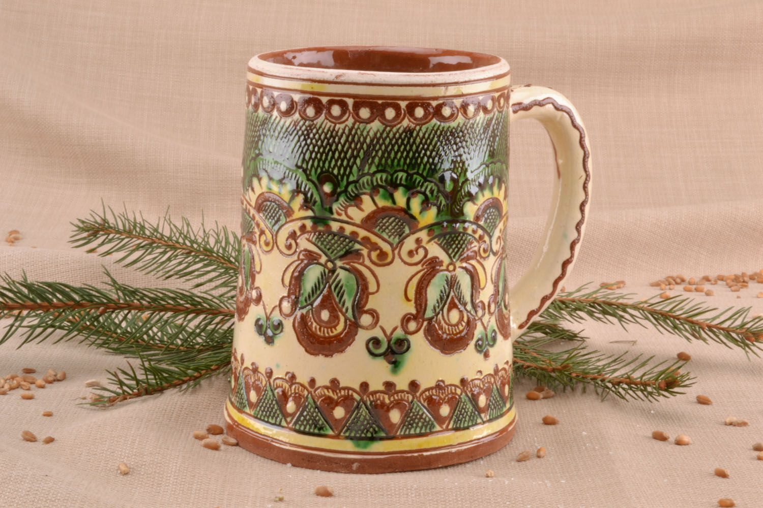 Homemade ceramic beer mug photo 1