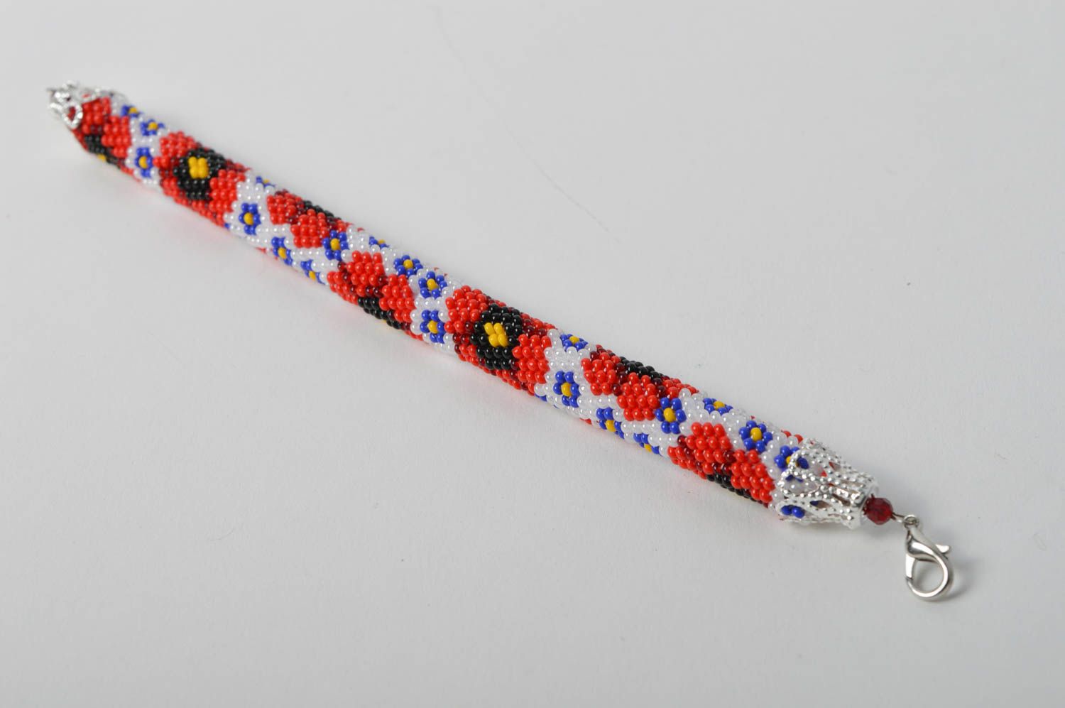 Bracelet spirale Bijou fait main multicolore avec fleurs Accessoire femme photo 3