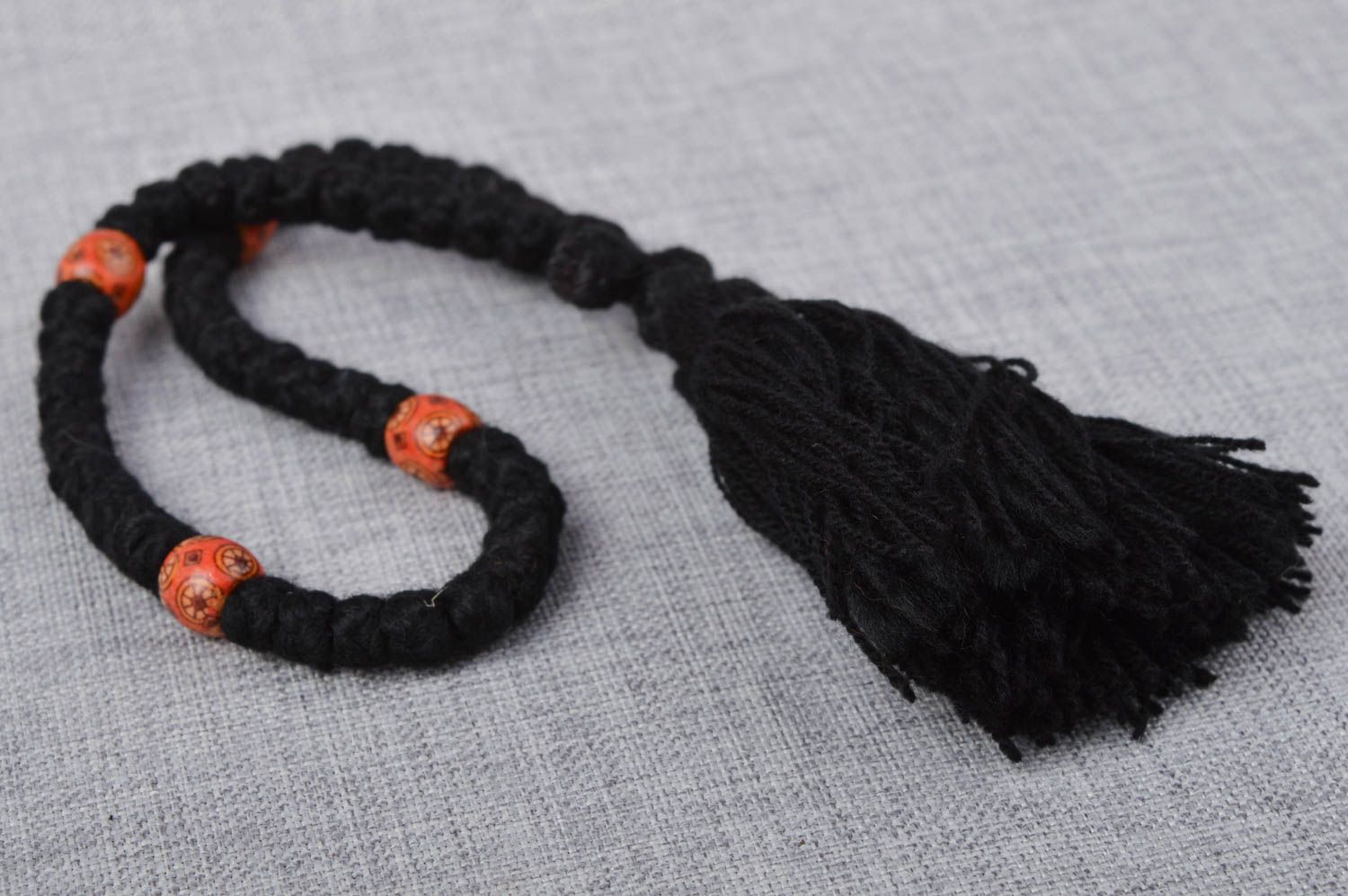 Religiöses Geschenk schwarze Gebetskette Christen handmade Accessoire für Männer foto 2