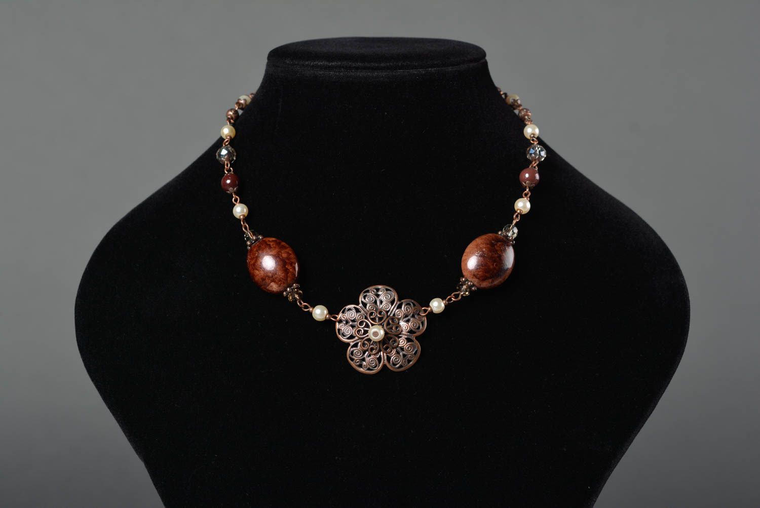 Handmade Damen Collier aus Glas Modeschmuck Halskette Accessoires für Frauen foto 3