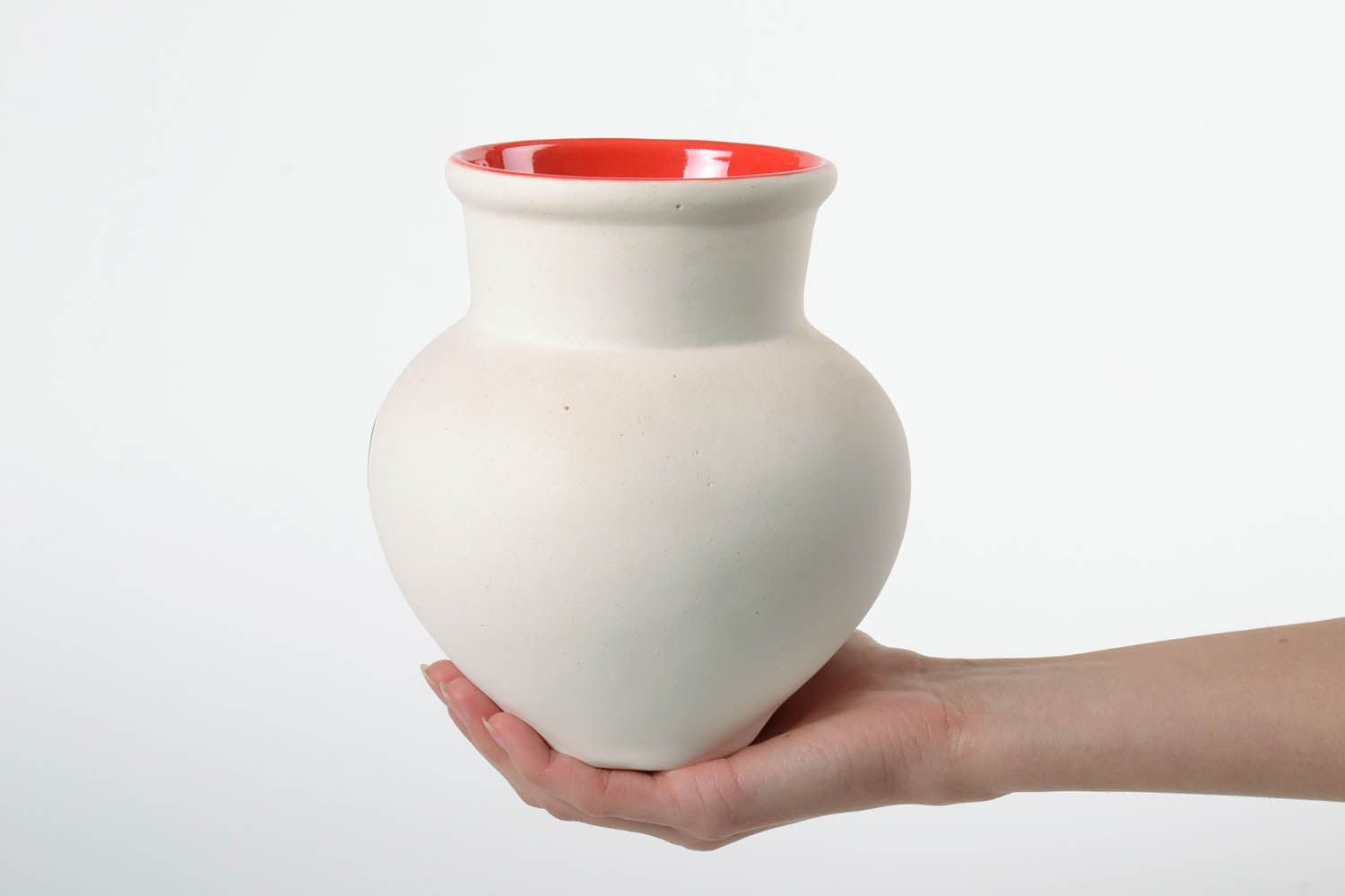 30 oz glazed ceramic milk jug with handle painting 6,3 inches, 2 lb photo 2