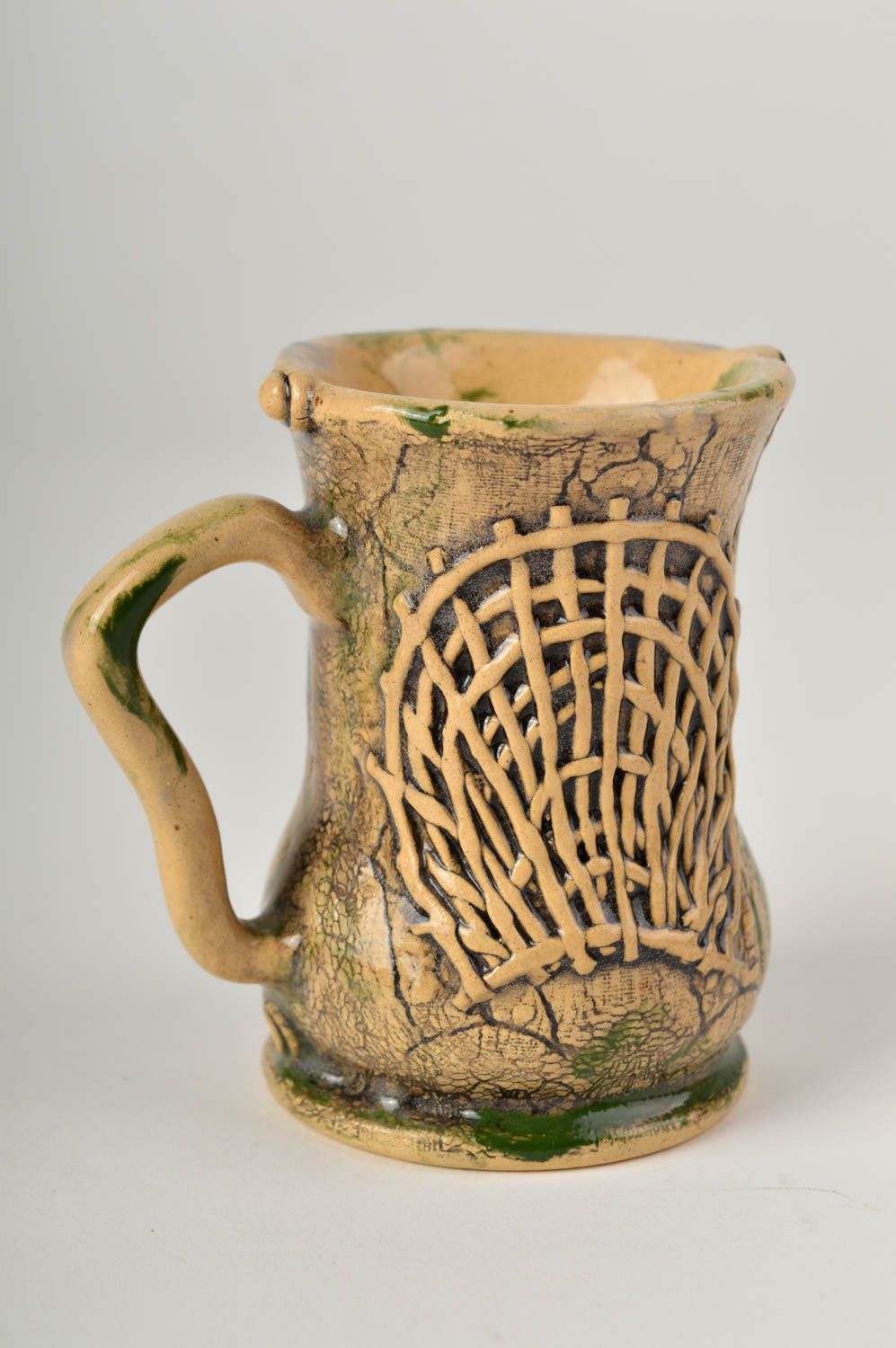 Handmade Keramik Tasse in Braun Keramik Becher Geschirr aus Ton schön stilvoll foto 3