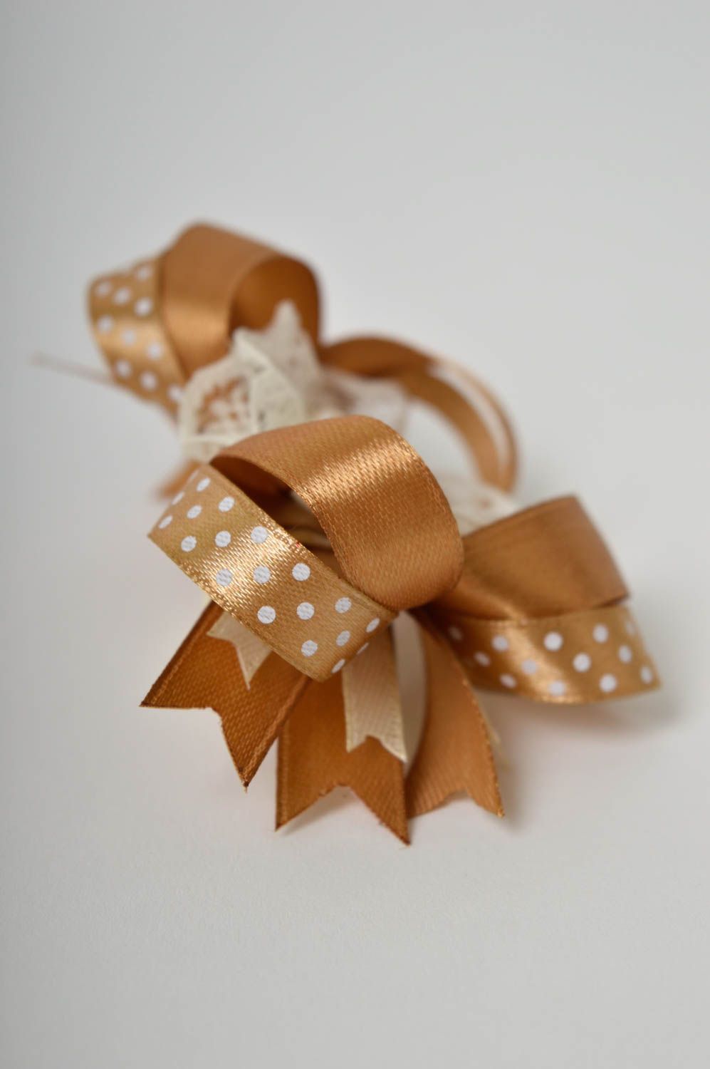 Handmade delicate scrunchy stylish satin bow barrette scrunchies for children photo 4