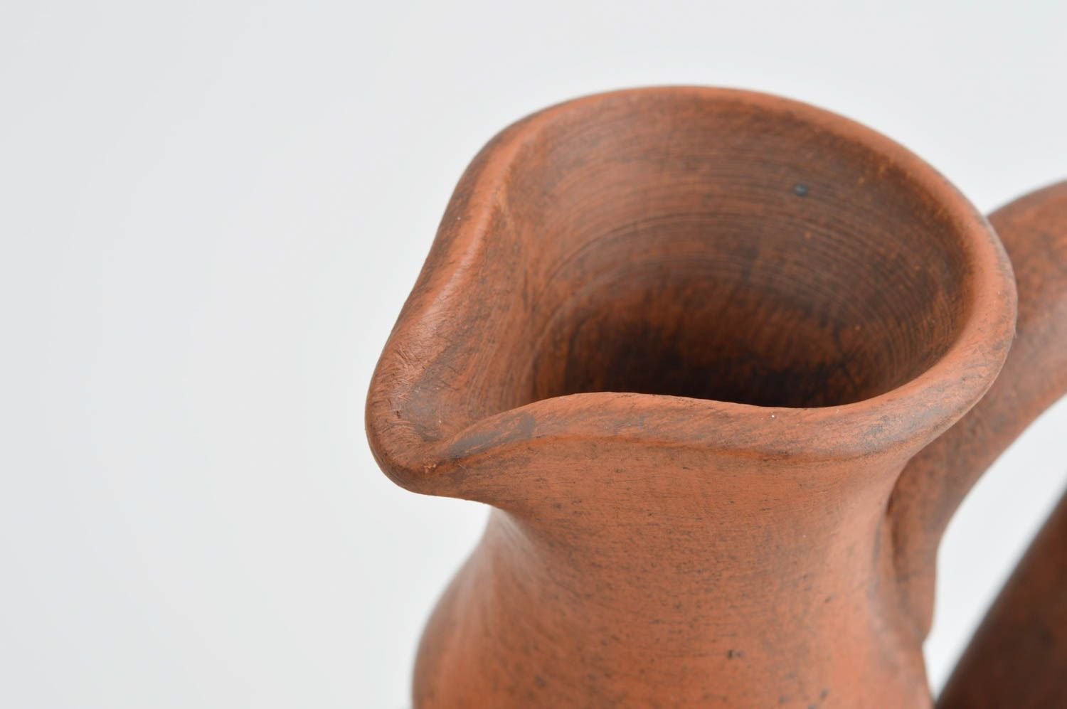 Jarro de cerámica hermoso hecho a mano vajilla de barro utensilio de cocina foto 5