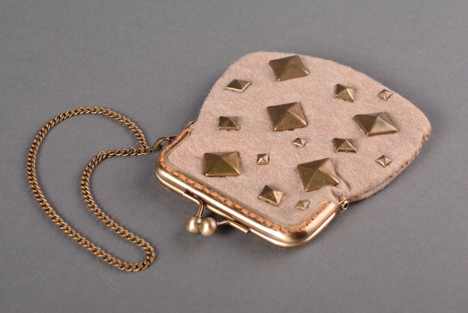 Handmade felted wallet woolen purse fashion purse designer present for women photo 5