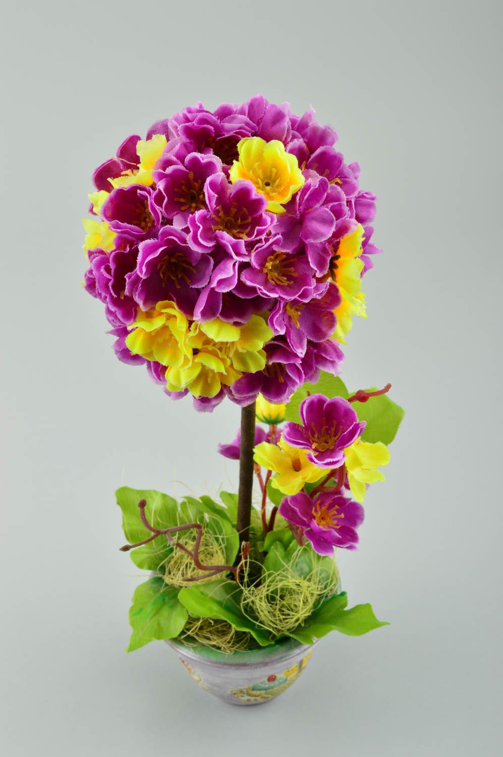 Topiario de flores artesanl regalo original elemento decorativo color lila foto 5