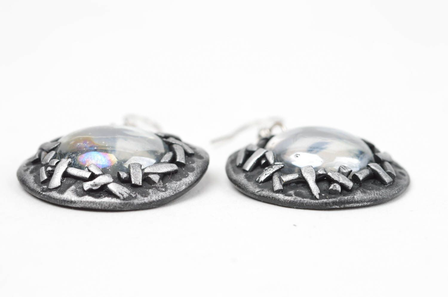 Beautiful handmade polymer clay earrings glass earrings for women gift ideas photo 3