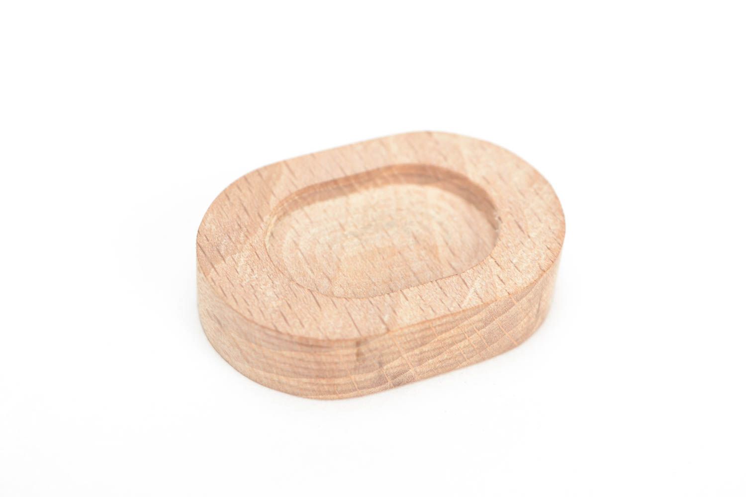 Oval blank for jewelry creation designer oak wood handmade accessory for ring photo 2