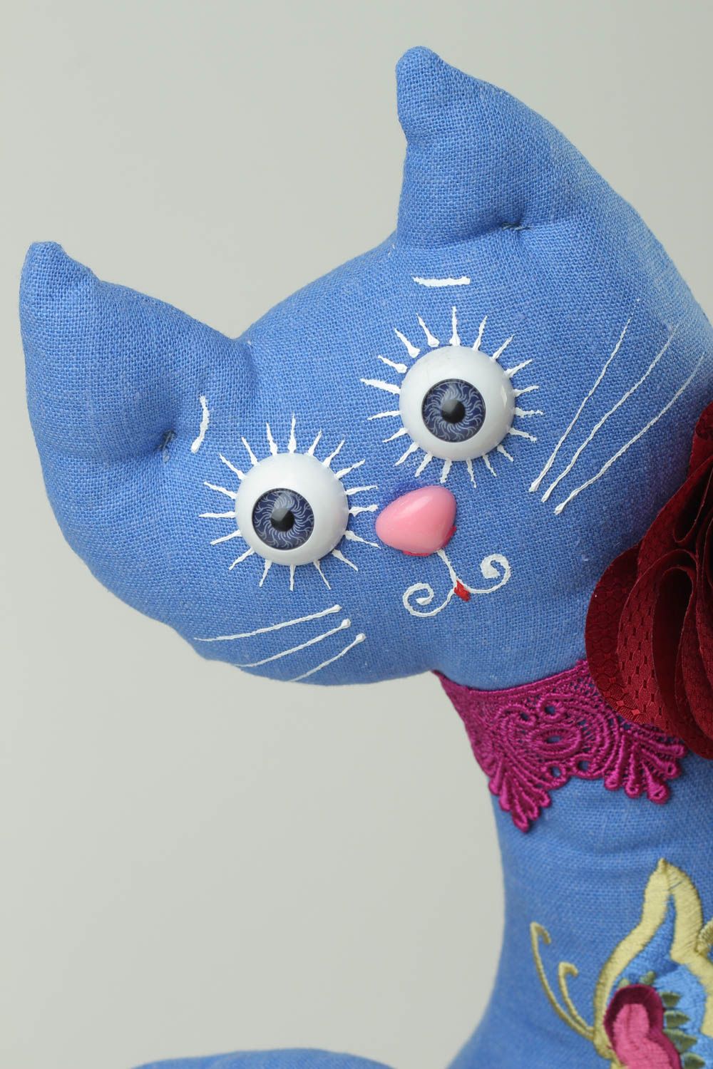 Игрушка ручной работы сувенир из ткани декор для дома ароматизированный котик фото 3
