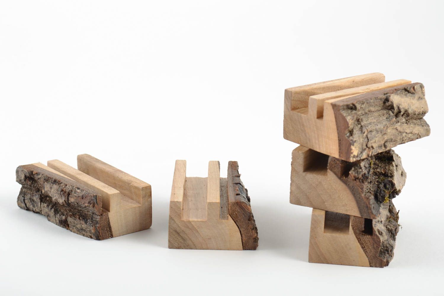 Holz Ständer für Handy Set 5 Stück für Haus Dekor Gadget Halter handmade foto 2