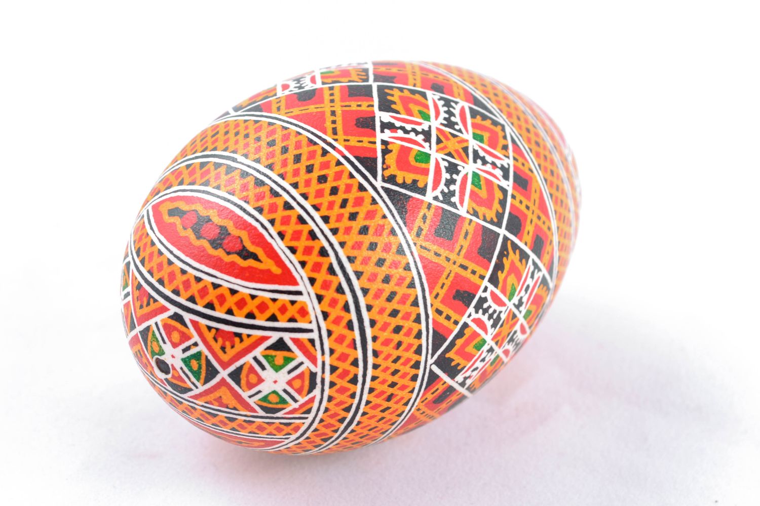 Painted Easter goose egg with rich pattern photo 3