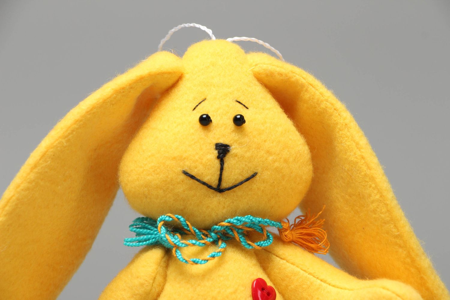 Handmade soft fabric toy pendant Bunny photo 2