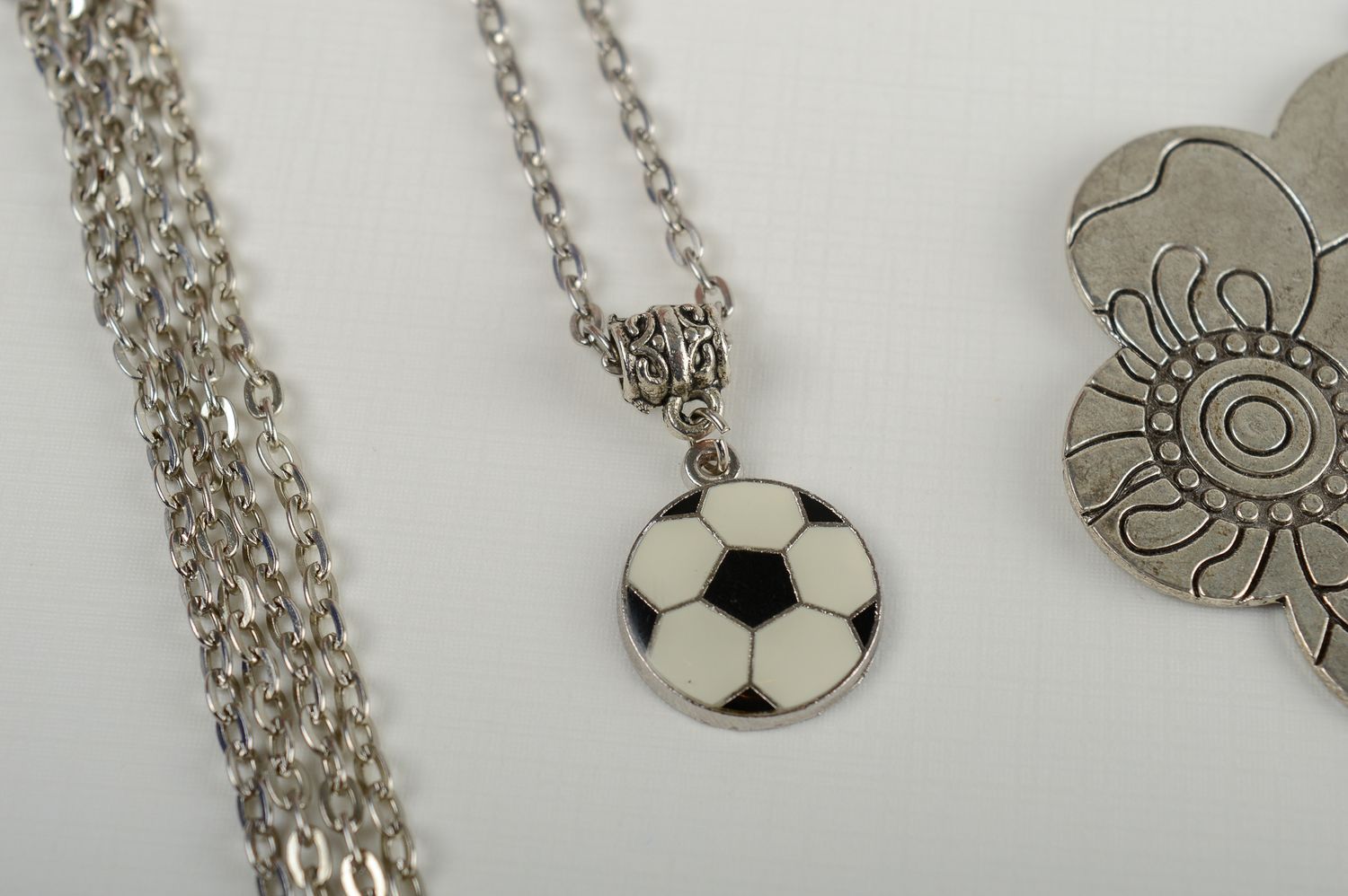 Metal pendant handmade metal jewelry metal accessories soccer pendant for girls photo 1