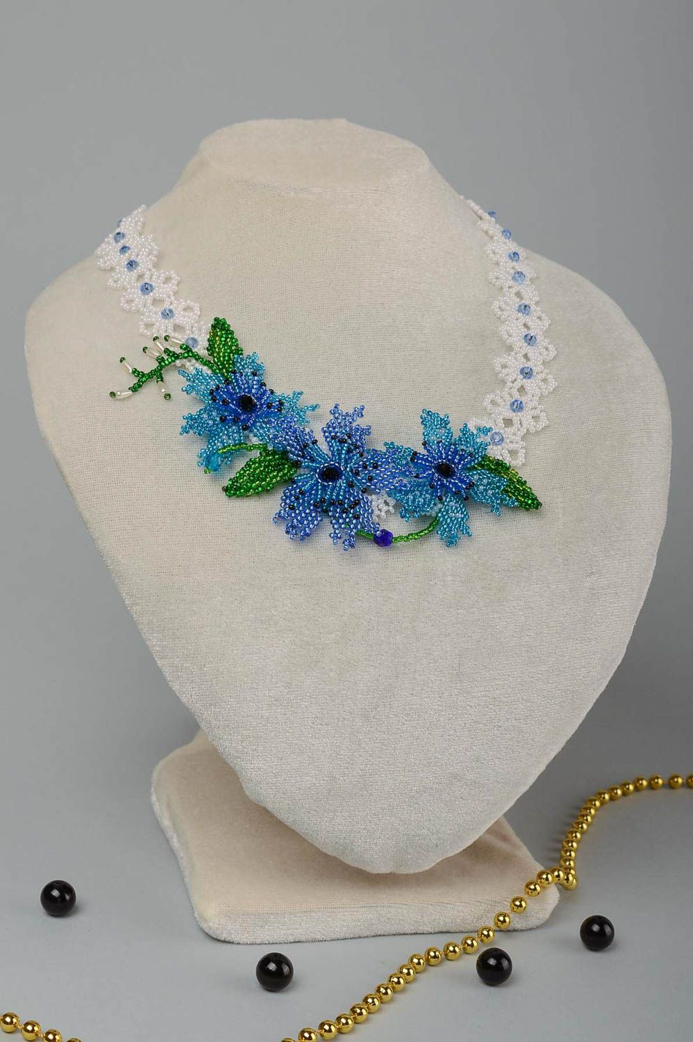 Stylish jewelry handmade seed bead necklace woven bijouterie fashion trends photo 1