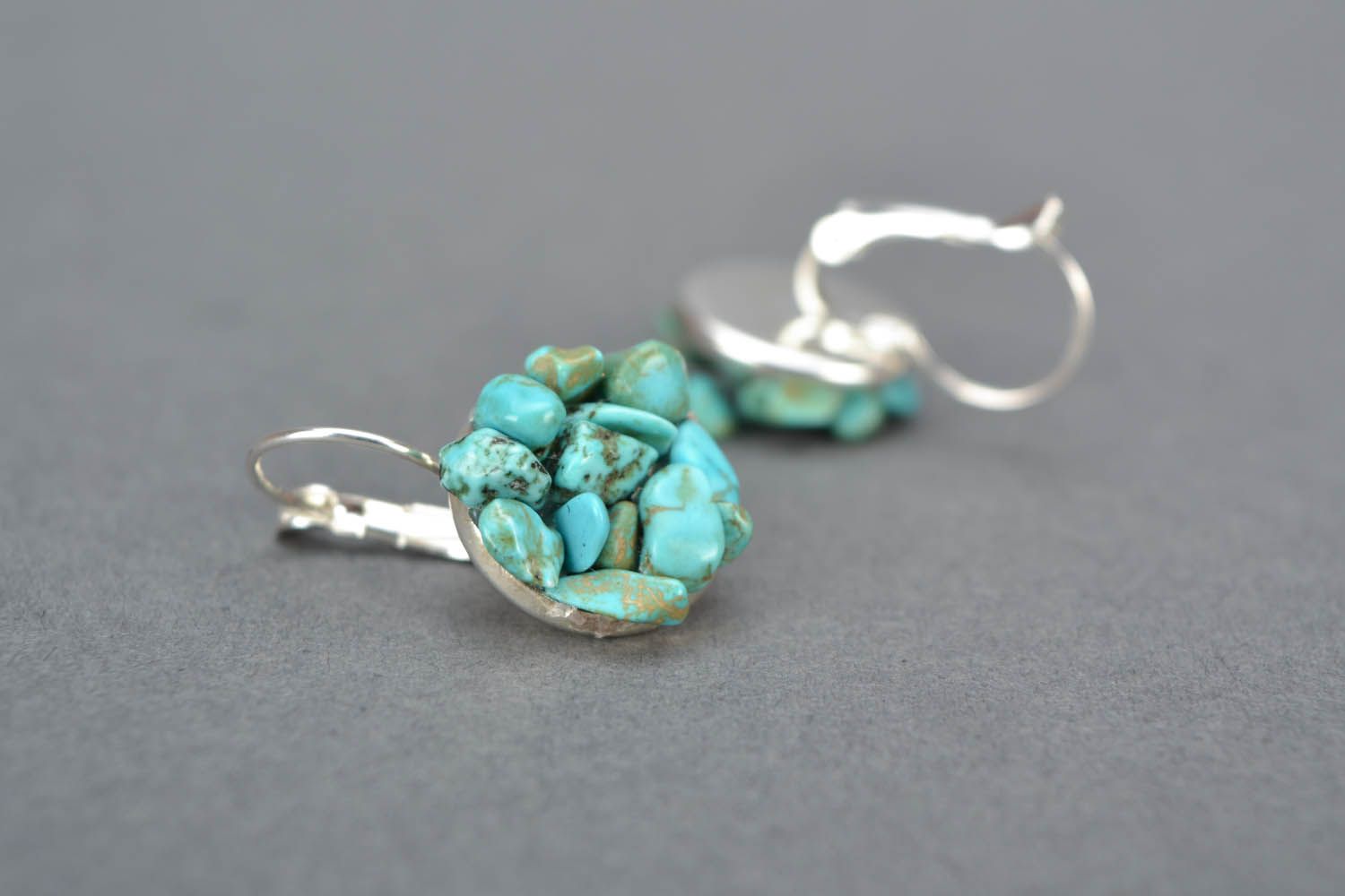 Earrings and bracelet with turquoise photo 4