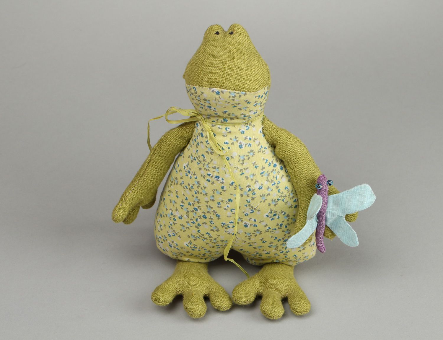 Handmade fabric toy Frog photo 1